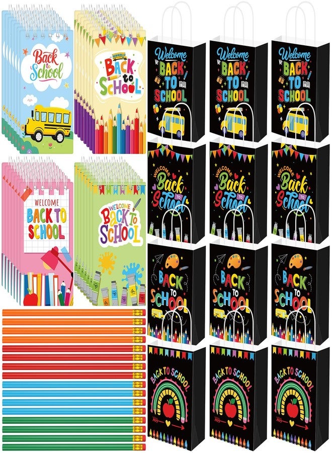 Kolldenn 84Pcs Back to School Stationery Set First Day of School Party Favors Welcome Gifts Bag Include 28 Mini Notebook 28 Pencil 28 Gift Bag for Classroom Gifts Goodie Bags Fillers Party Favors - Image 1